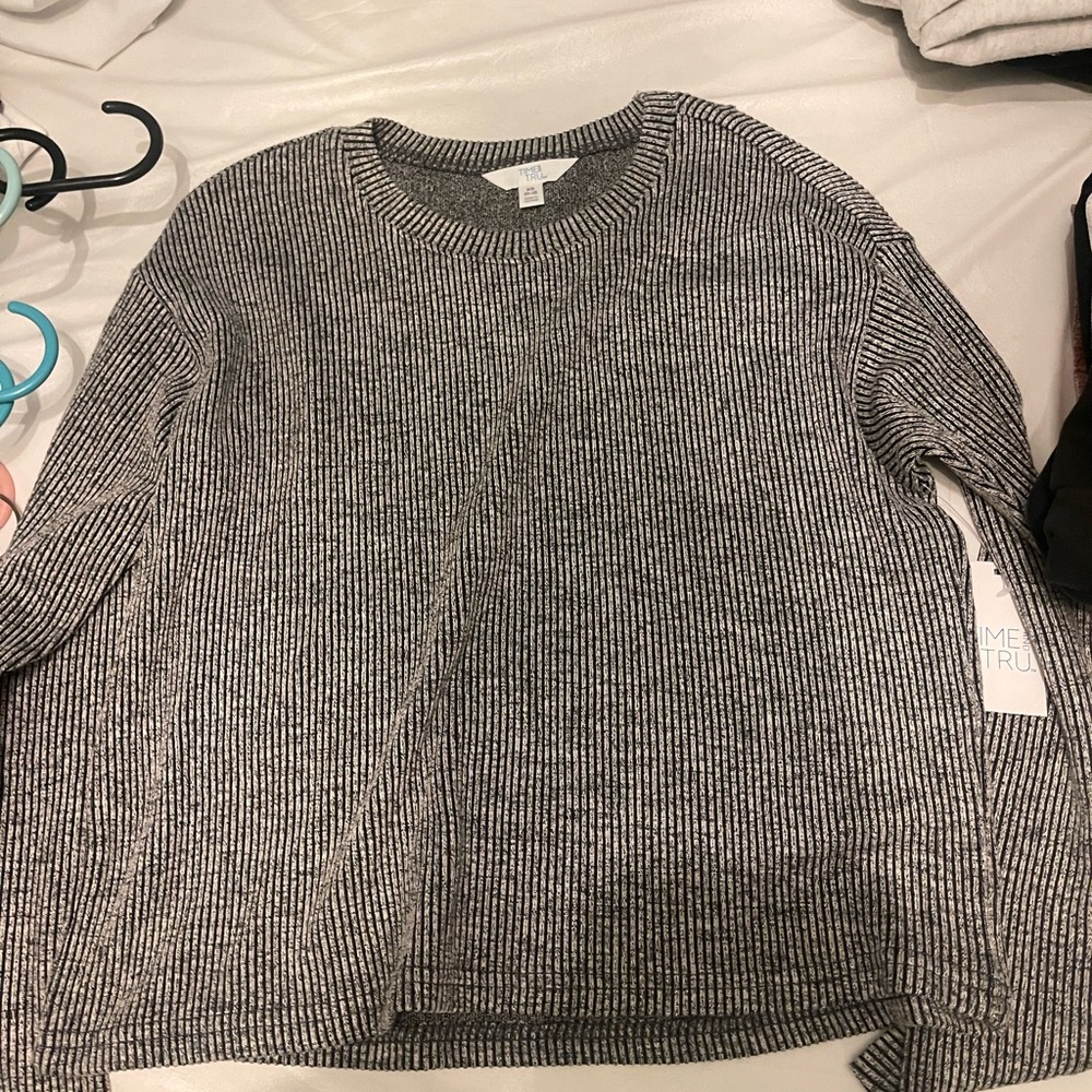 black and white striped long sleeve shirt